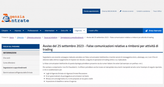 comunicato agenzia entrate sul trading crypto